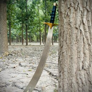 Home zulfiqar heritage brass handel (with leather cover) : handcrafted historical wall art (ذولفقار)