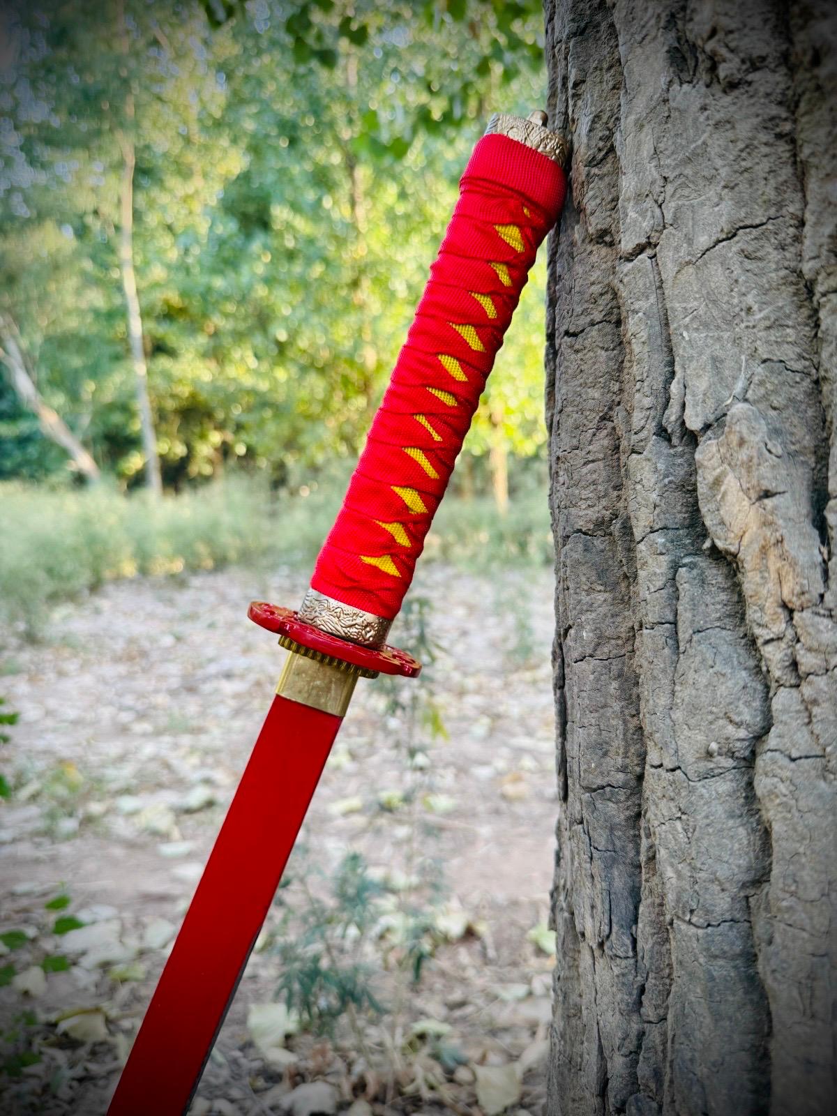 full red japanese katana sword | size 40 inches | high carbon steel (art. no. ktn 006) full red japanese katana sword | size 40 inches | high carbon steel (art. no. ktn 006)