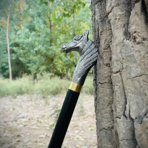 Home premium handcrafted horse stick walking cane (art. no. stk 004)